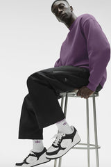 Unisex Half-Crew Throwback Sock - White/Plum Kiss