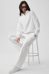 Take It Easy Long Sleeve Henley Pullover - White
