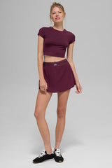 Alosoft Crop Finesse Short Sleeve - Burgundy
