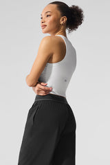 Goddess Ribbed Go-To Tank - White