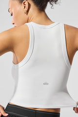 Goddess Ribbed Go-To Tank - White