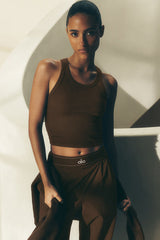 Goddess Ribbed Go-To Tank - Espresso