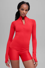 Airlift Winter Warm 1/4 Zip Long Sleeve - Bright Red