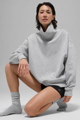 Hazy Mock Neck Pullover - Athletic Heather Grey