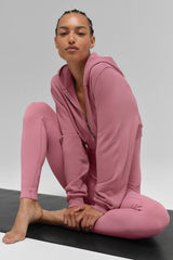 Sweet Escape Zip Up Hoodie - Pink Wild Rose