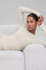Ribbed Modal Long Sleeve - Bone