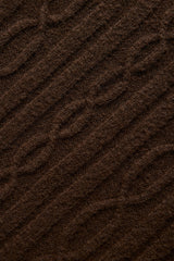 Cable Knit Cropped Winter Bliss Turtleneck Long Sleeve - Espresso