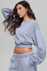 Cropped Accolade Crewneck - Winter Frost