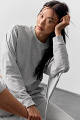 Cropped Sway Crew Neck Pullover - Athletic Heather Grey