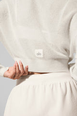 Sheer Cashmere Cropped Cardigan - Ivory