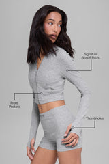 Alosoft Sincere Fitted Jacket - Athletic Heather Grey