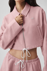 Cropped Fan Favorite Full Zip Jacket - Vintage Pink