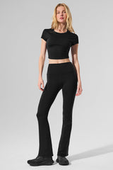 Airbrush High-Waist 7/8 Bootcut Legging - Black