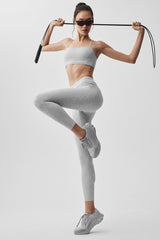 Alosoft High-Waist 7/8 Relay Legging - Athletic Heather Grey/White