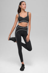 Airbrush High-Waist 7/8 Heart Throb Legging - Black/White