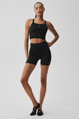 5" Seamless Ribbed Favorite Short - Black