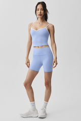 5" Airbrush High-Waist Biker Short - Light Provence Blue