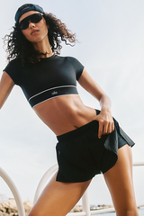ALO Softsculpt Amp It Up Short Sleeve Bra - Black