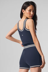 Tennis Club Sweater Knit Tank - Navy/Ivory
